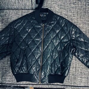 Gucci leather bomber jacket